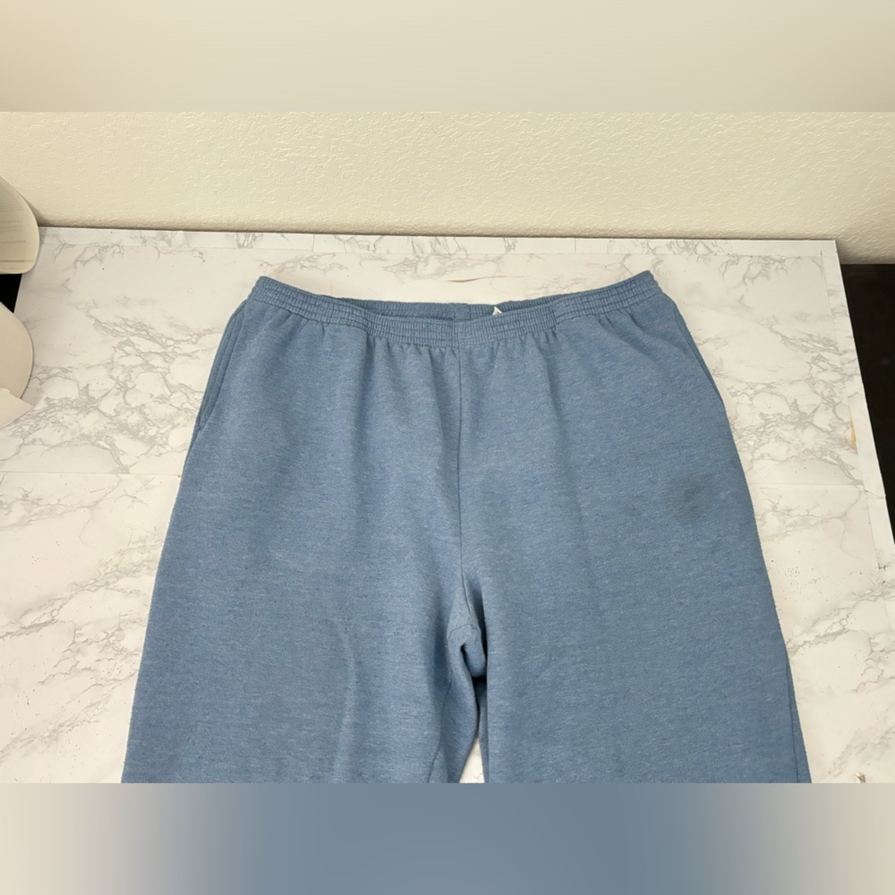 Basic Editions Sweatpants With Elastisized Waist Size XL Blue Vtg Stetch F1 - Picture 2 of 5